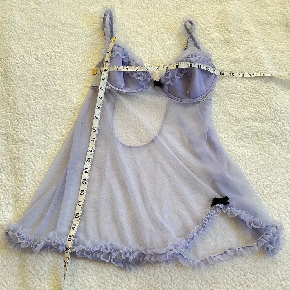 Victoria’s Secret Lavender Babydoll Lingerie Set 36B Silk Panty M/L - Picture 6 of 13